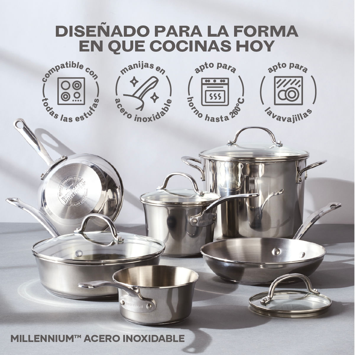 Batería de cocina 10 piezas. Farberware Millennium  de acero inoxidable. img #10