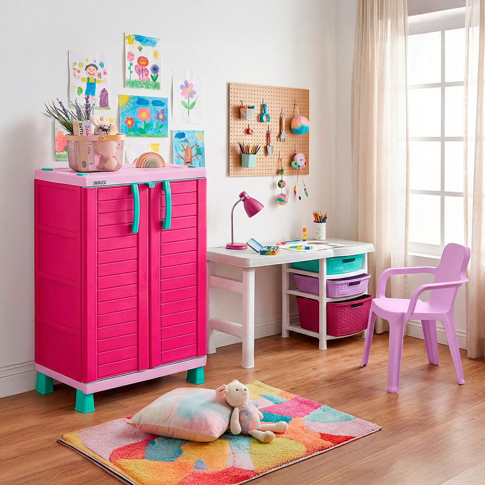 Combo Estudio Infantil, 1 Armario, 1 Escritorio, 1 Silla Niñas img #1