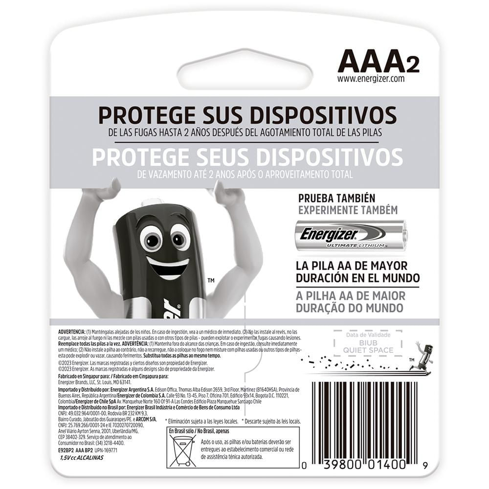 Pila Alcalina Max AAA2 ENERGIZER E 922 img #3