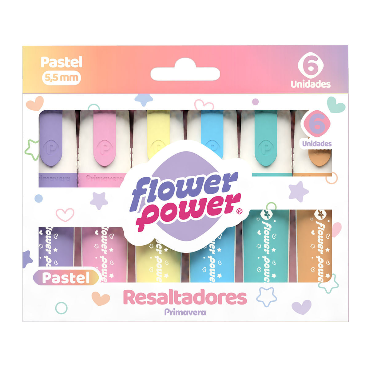 Resaltador Flower Power Color Pastel x 6 img #2