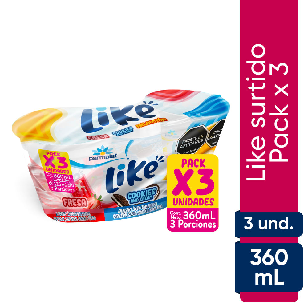 Alimento lácteo PARMALAT like bebible melocotón (3  UNIDAD) img #1