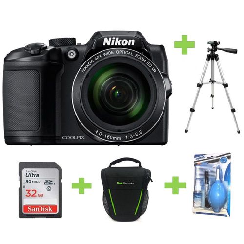 Cámara Nikon Coolpix B500+32Gb+Bolso+Kit+Tripode 135Cm
