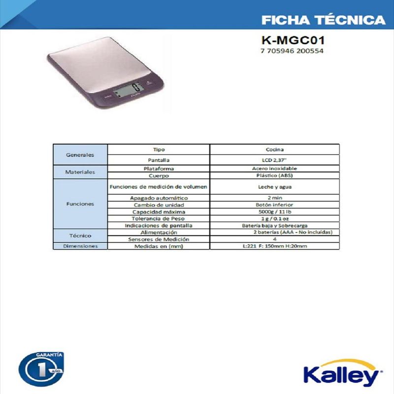 Gramera de cocina digital Electronic SF-400 | Carulla - Carulla |  Supermercado más fresco con la mejor calidad