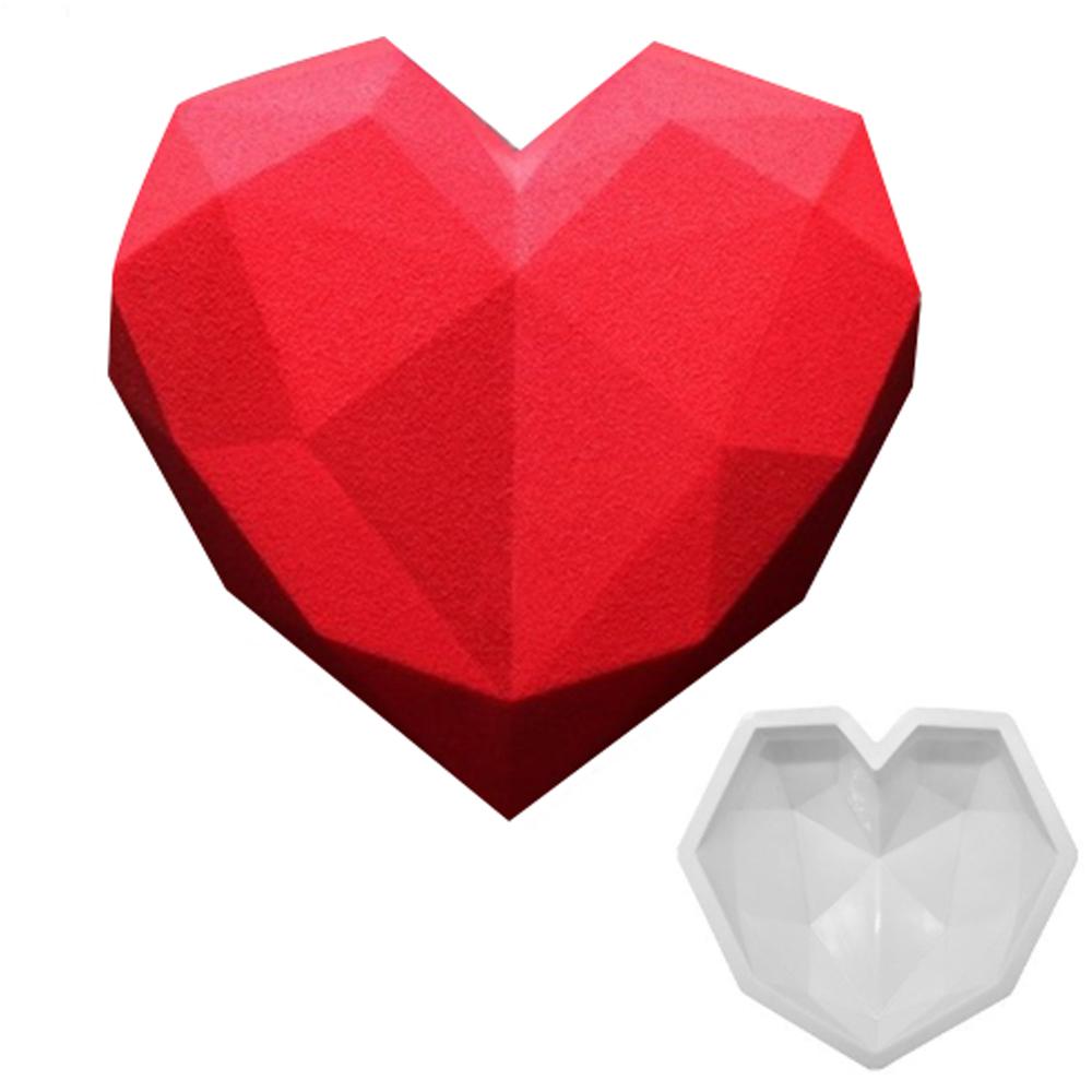Molde Silicona Corazón Geométrico