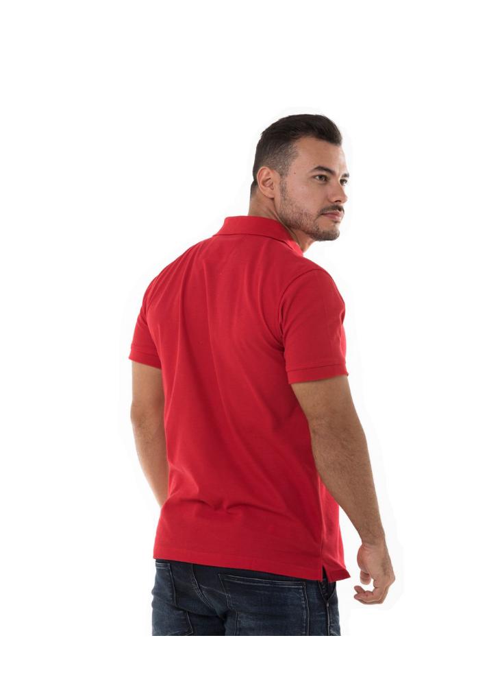 Camiseta Tipo Polo Hombre Hamer Fondo Entero Rojo Carulla