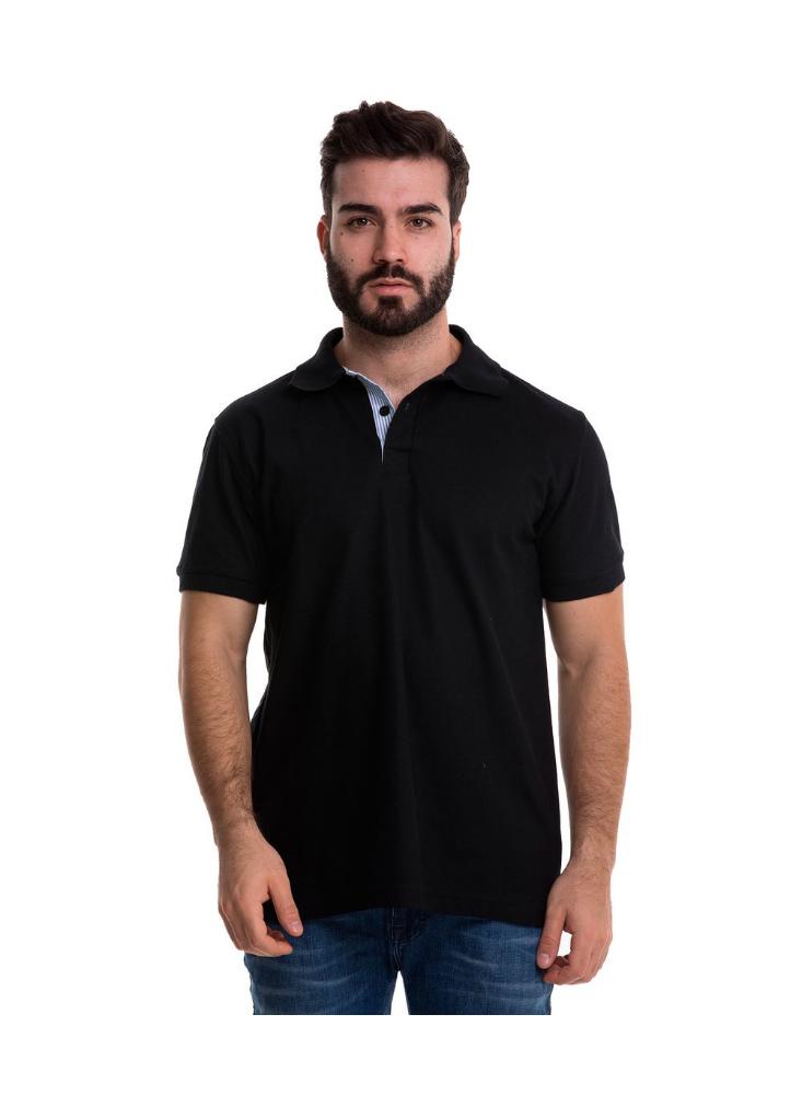 Camiseta Tipo Polo Hombre Hamer Fondo Entero Negra Carulla