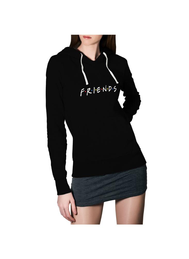 Buzo Hoddie Friends Con Capota Para Mujer Negro Carulla