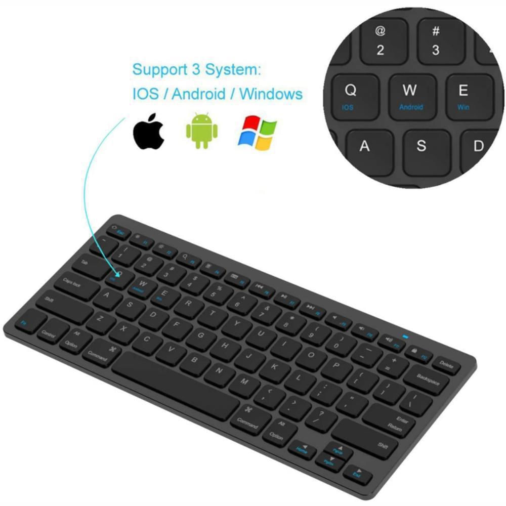 Teclado Bluetooth Wireless Keyboard Mac Pc Tablet Cel Blanco img #3