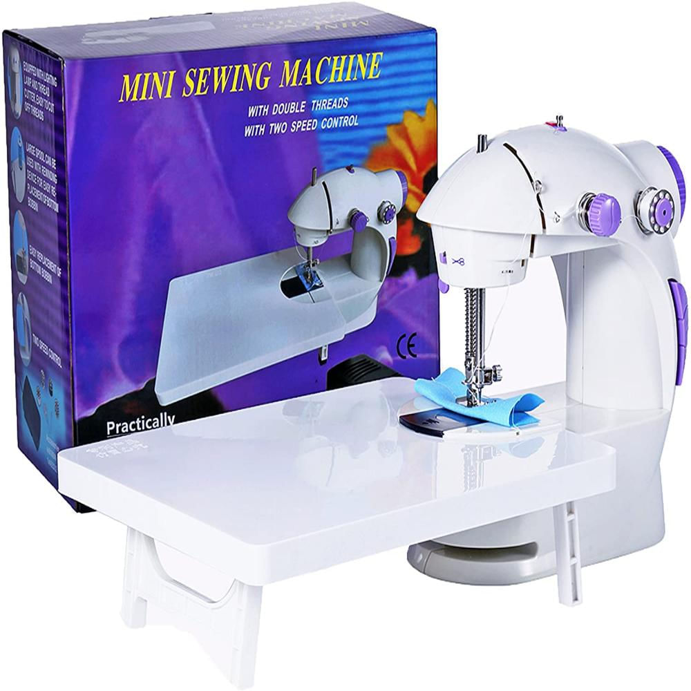 Mini máquina de coser para principiantes, máquina de coser automática fácil  con mesa de extensión, herramienta de coser eléctrica portátil para el