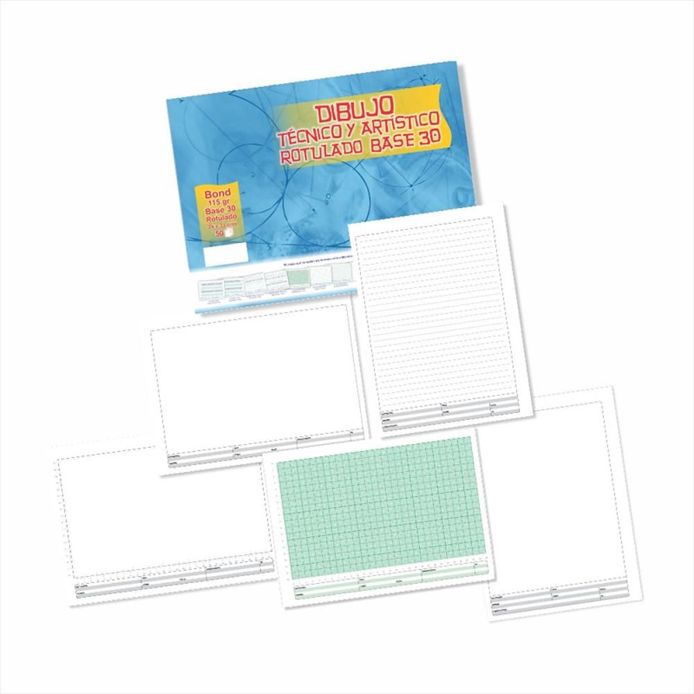 Cuaderno Rotulado Para Dibujo Técnico Base 30 50 Hj