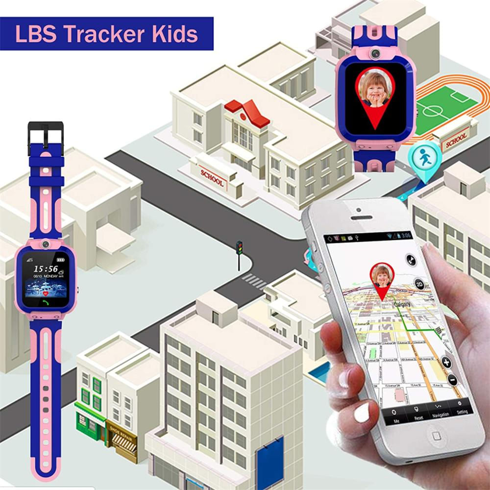 Reloj Inteligente Para Niños Gps Tracker Cámara Táctil Q12 Rosado