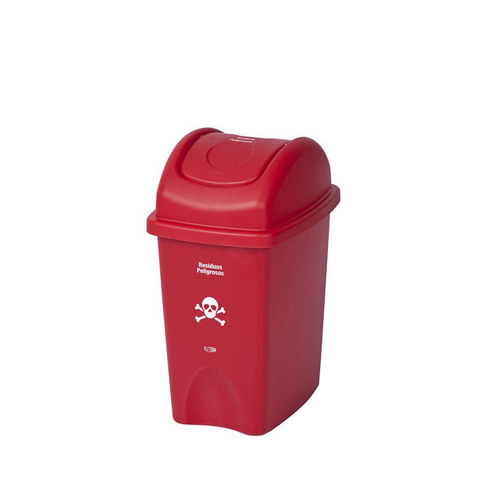 Papelera Vaiven 10l Estra 4 1002284 Rojo Carulla 9277