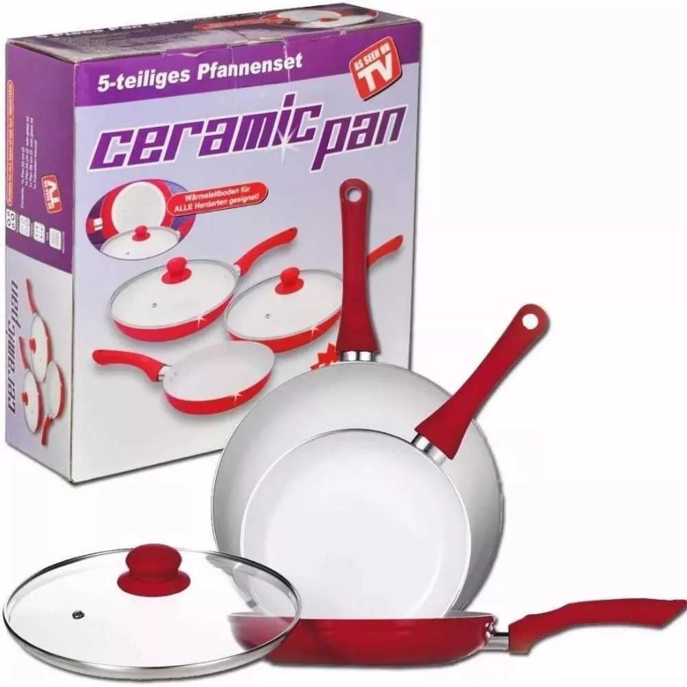 Juego Sartenes Ceramica Ceramic Pan 5 Piezas Rojo