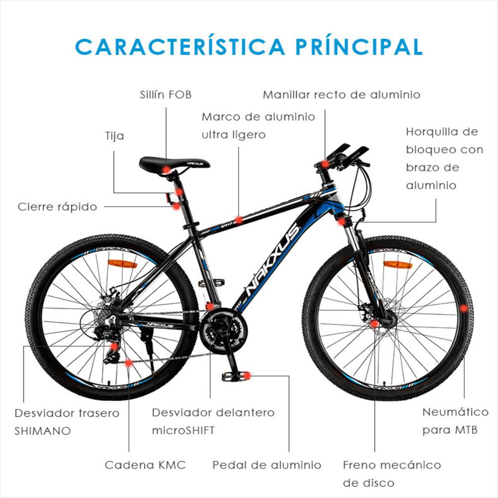 Bicicleta Nakxus M917 Rin 26 Aluminio Shimano Negr Carulla