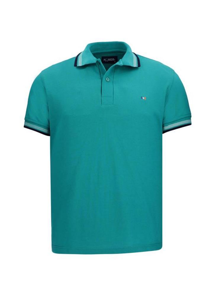 Camiseta Tipo Polo Para Hombre Hamer Bordada Verde Carulla