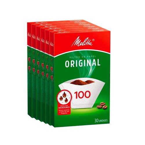 Filtros Melitta Originales Tamaño 100 (6 Cajas De 30 Unidades)