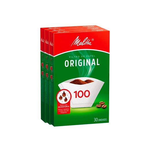 Filtros Melitta Originales Tamaño 100 (3 Cajas De 30 Unidades)