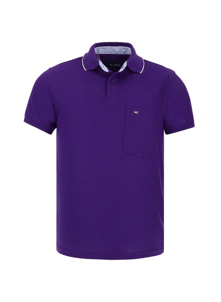 Camiseta Tipo Polo Morada Hamer Con Bolsillo 2107 Carulla