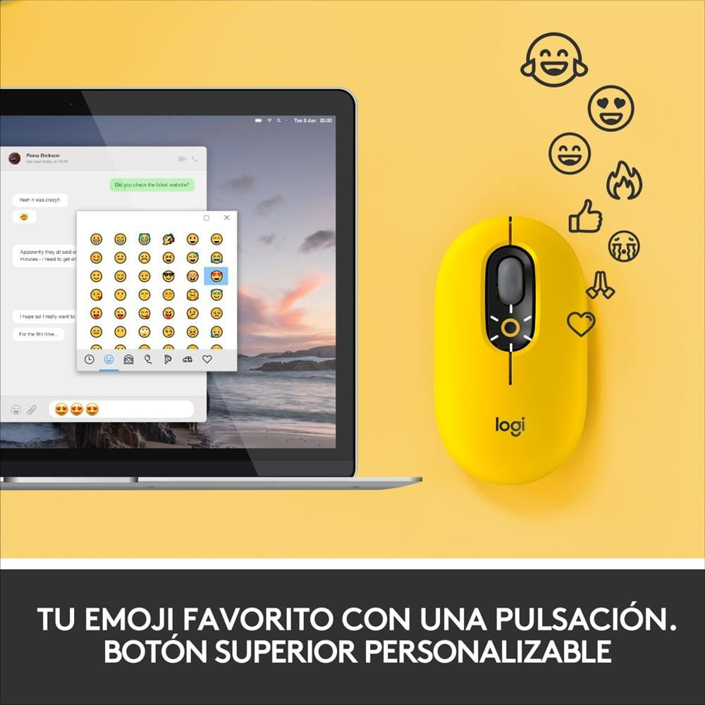 Mouse Bluetooth Función Emojis Personalizable, Logitech Pop Blast img #2