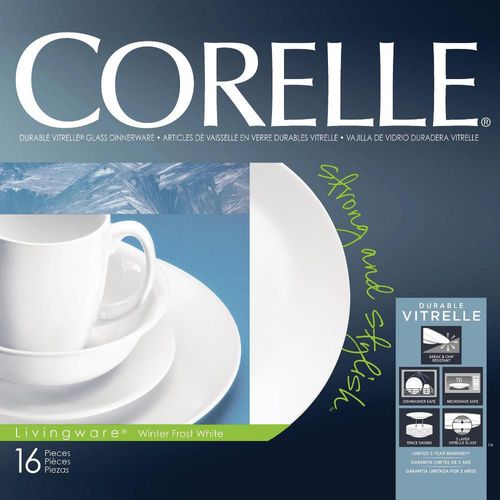 VAJILLA 16 PZAS WHITE CORELLE 6022003