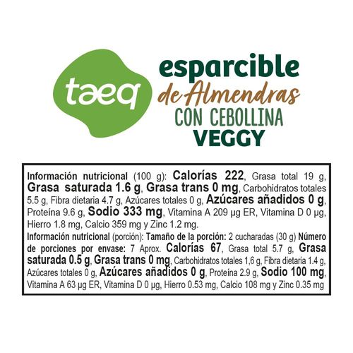 Esparcible De Almendra Cebolli TAEQ 200 gr
