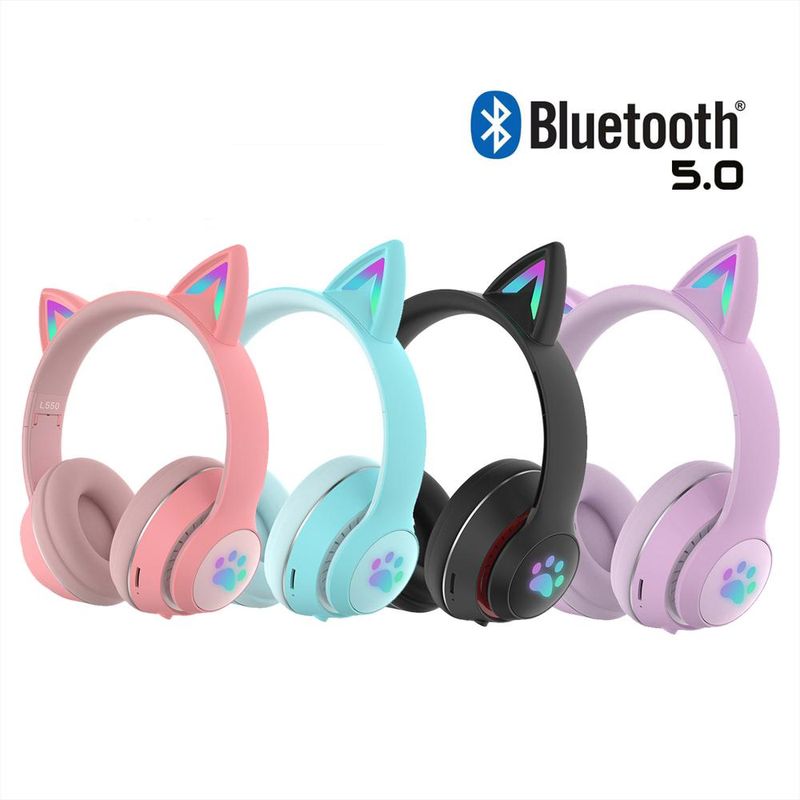 Audifonos Para Ni a Orejas De Gato Iluminadas Blue Carulla