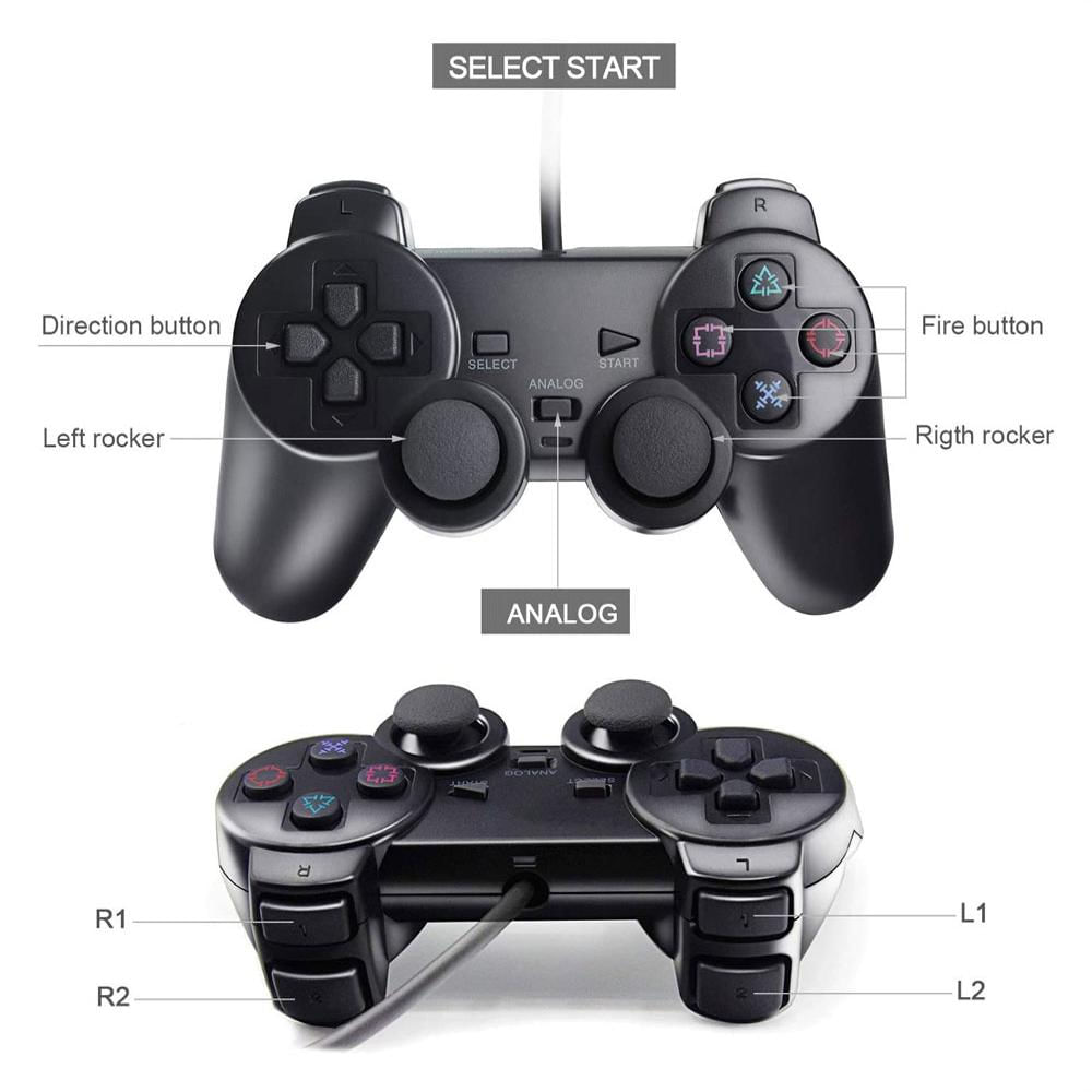Control Playstation 2 Play2 Negro Alambrico Generi