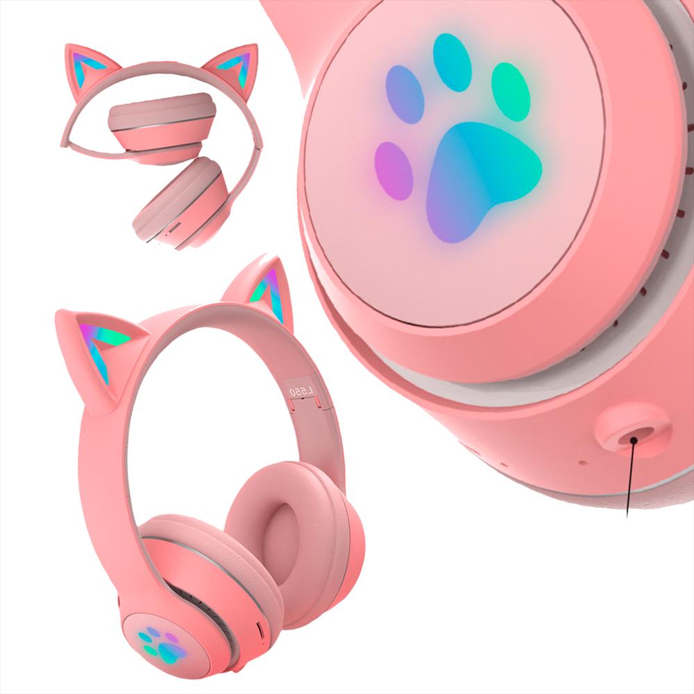 Audifonos de gatito online rosa