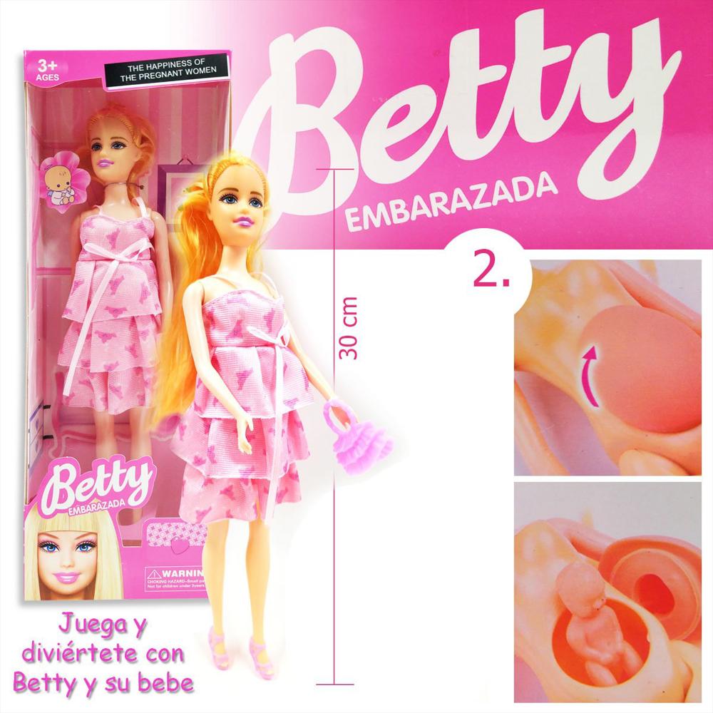 Muñeca Juguete Tipo Barbie Betty Embarazada 3