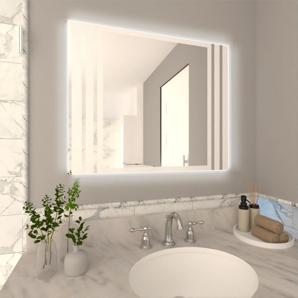 Espejo Rectangular Apolo, Gris, Con Luz Led img #2