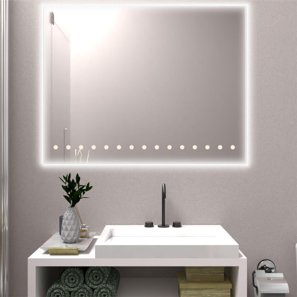 Espejo Rectangular Osiris, Gris, Con Luz Led img #1