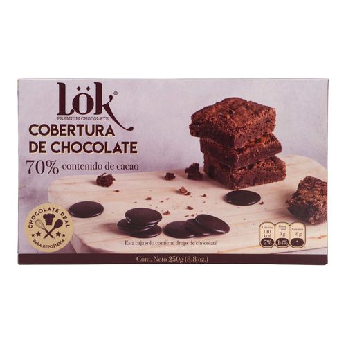 Cobertura Chocolate 70% Cacao LOK PREMIUM PRODUCTS 250 gr