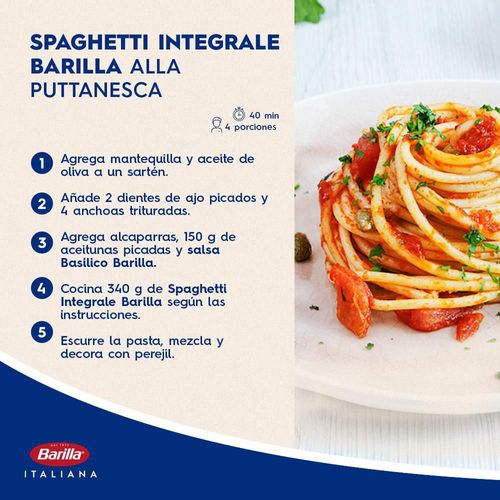 Spaguetti Integral. BARILLA MARCA EXCLUSIVA 500 gr