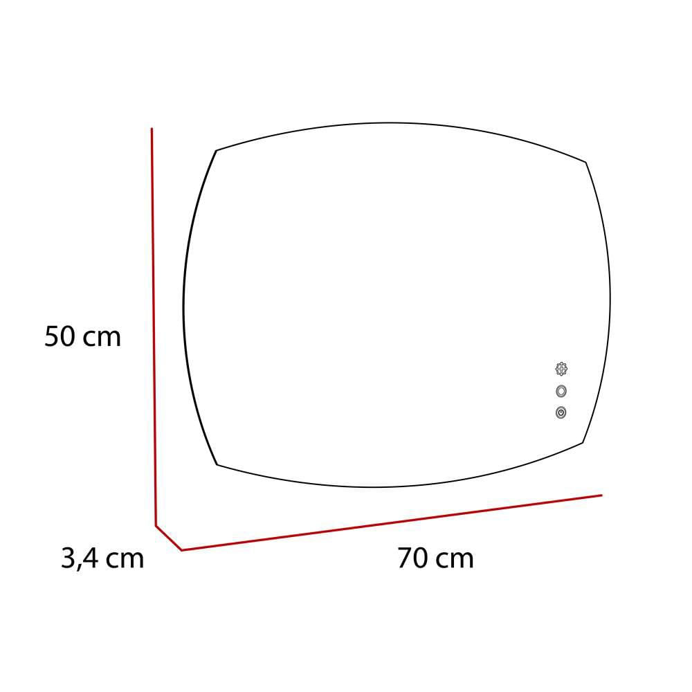 Espejo Retro Rectangular 70 Cm Led Y Touch img #5