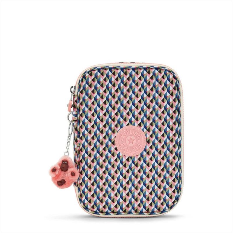 Cartuchera Kipling Estampada Rosa Estuche 100 Colo