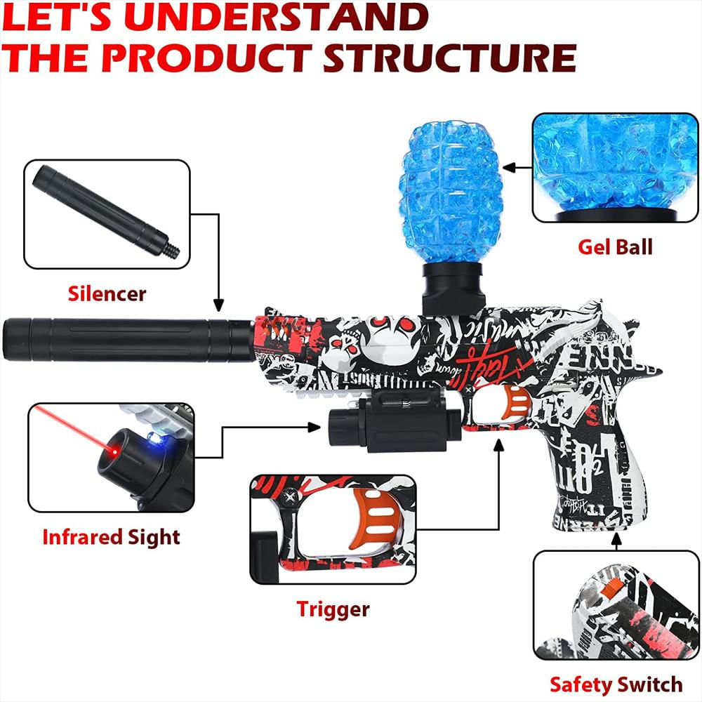 Pistola De Bolas De Hidrogel Eléctrica Automática Recargable