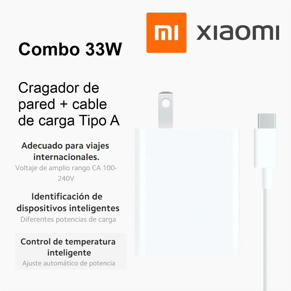 Kit Carga Rápida Xiaomi 33W / Cargador Pared + Cab