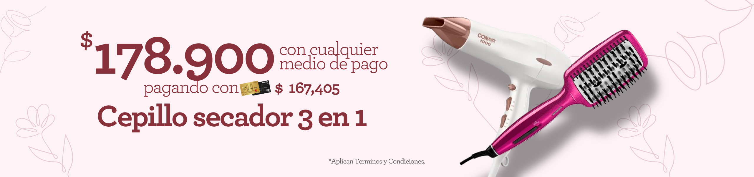 Cepillo secador 3 en 1